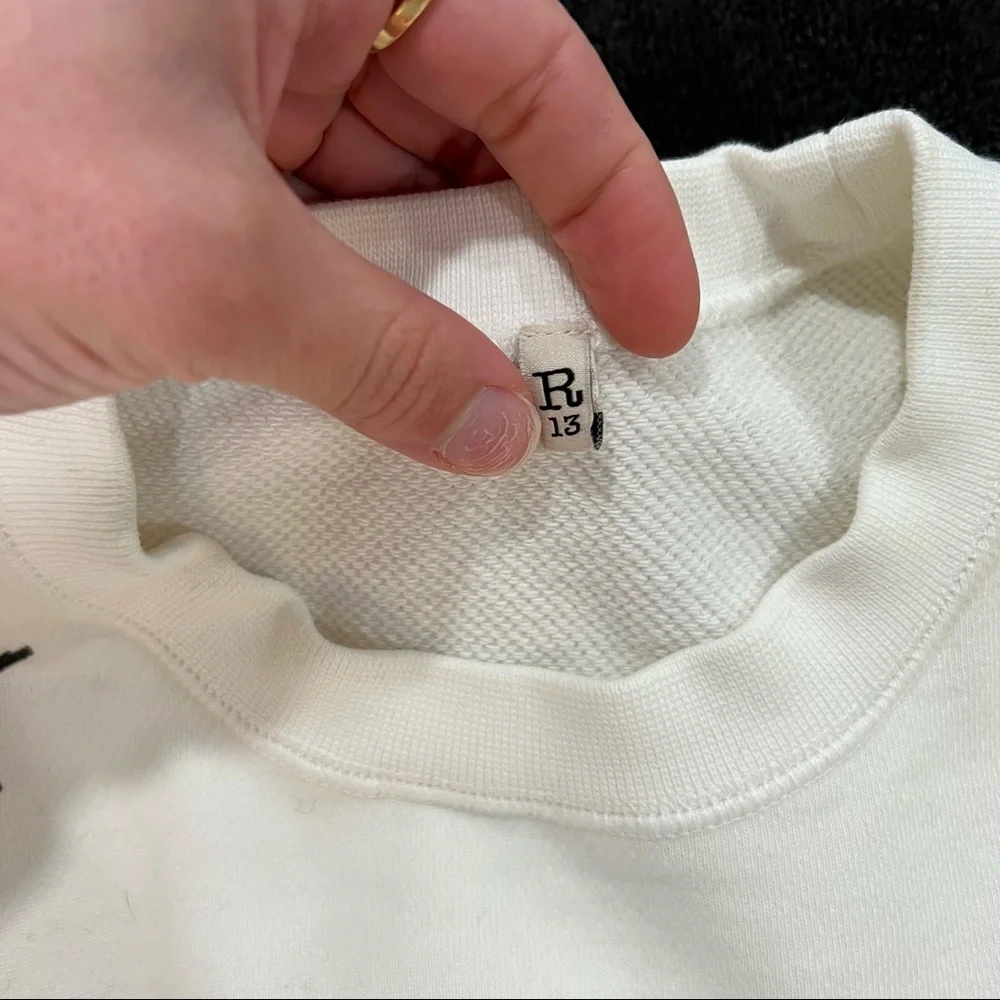 R13 Graffiti Oversized Crew Neck Sweatshirt - Picture 5 of 7